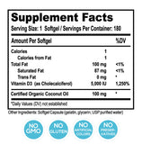 Vitamin D3  5,000 IU with Organic Coconut Oil - 180 ct.